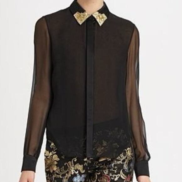 Jason Wu Sheer Silk Blouse size 10 - Picture 1 of 9